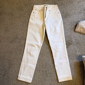 Abercrombie & Fitch Women's Straight Leg Jeans in White